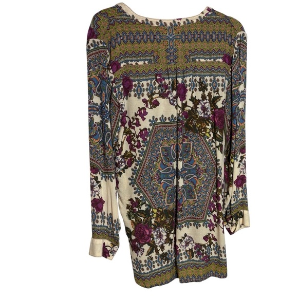 Soft Surroundings Paloma Floral Geometric Printed Velvet Tunic Top - Picture 4 of 10